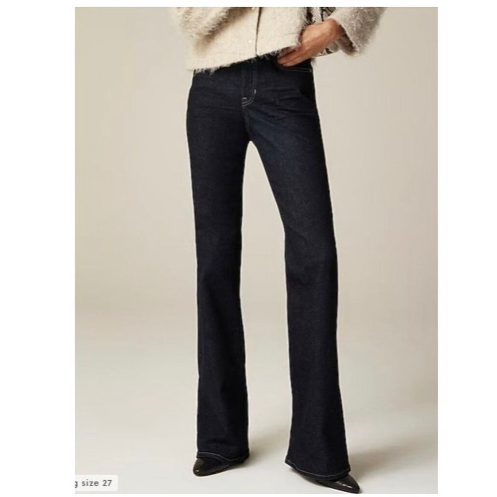 J.Crew High Rise Bootcut Super-Stretch Jeans Dark Indigo CC506 Womens 29 NEW